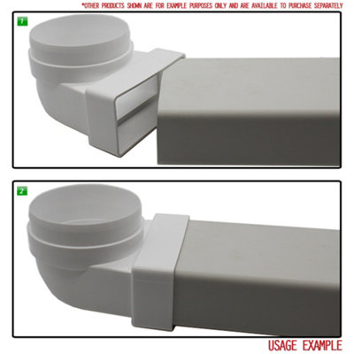 Kair Elbow Bend Adaptor 110mm x 54mm to 100mm - 4 inch Rectangular to ...