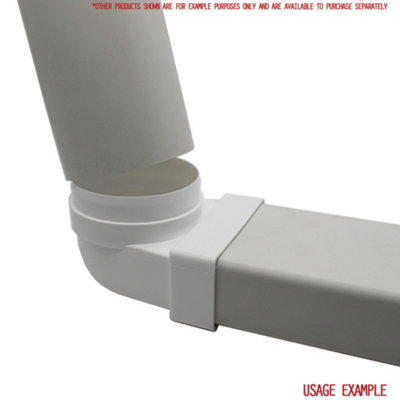 Kair Elbow Bend Adaptor 110mm x 54mm to 100mm - 4 inch Rectangular to ...