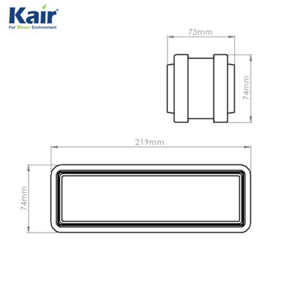 Kair Fast Seal 204mm x 60mm Ducting Quick Fit Connector for Extending Rectangular Flat Pipes Together