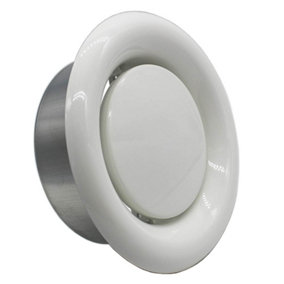 Kair Fire Rated Ceiling Extract Valve 100mm - 4 inch White Coated Metal Vent