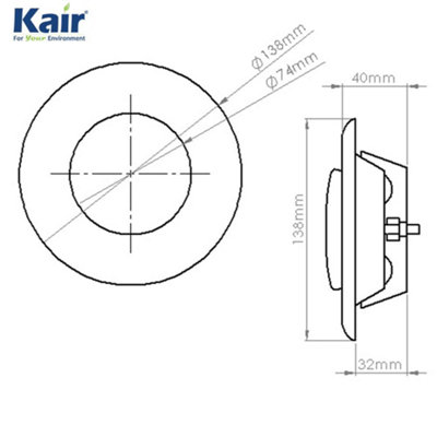 Kair Fire Rated Ceiling Extract Valve 100mm - 4 inch White Coated Metal Vent