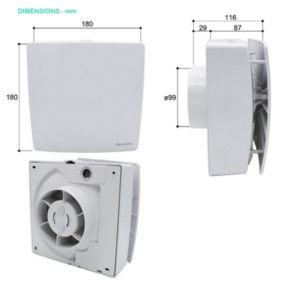 Kair Guardian Power Pro PP100P Powerful Centrifugal Extractor Fan