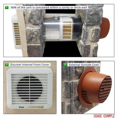 Kair Heat Recovery Extractor Fan - 12VAC SELV - Humidistat