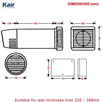 Kair Heat Recovery Silent Extractor Fan with Humidistat, Pullcord, Night  Sensor - Anti Condensation Ventilation Unit | DIY at Bu0026Q