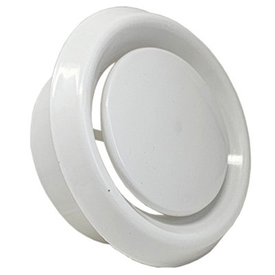 Kair Plastic Round Ceiling Vent 125mm - 5 inch Diffuser / Extract Valve with Retaining Ring