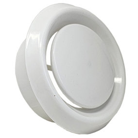 Kair Plastic Round Ceiling Vent 125mm - 5 inch Diffuser / Extract Valve with Retaining Ring