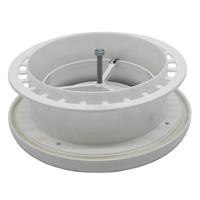 Kair Plastic Round Ceiling Vent 150mm - 6 inch Diffuser / Extract Valve with Retaining Ring