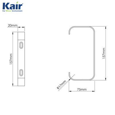 Kair Rectangular Ducting Retaining Clip 150mm x 70mm Support Bracket ...