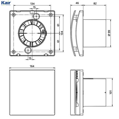 Kair Smart Fan Plus 100mm Intelligent Extractor Fan with Humidistat Timer & Data Logger