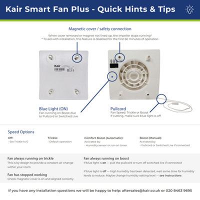 Kair Smart Fan Plus 100mm Intelligent Extractor Fan with Humidistat Timer & Data Logger