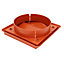 Kair Terracotta Gravity Grille 155mm External Dimension Ducting Air Vent with 125mm - 5 inch Round Rear Spigot and Shutters