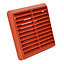 Kair Terracotta Louvred Grille 155mm External Dimension Wall Ducting Air Vent with Round 100mm - 4 inch Rear Spigot