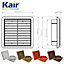 Kair Terracotta Louvred Grille 155mm External Dimension Wall Ducting Air Vent with Round 125mm - 5 inch Rear Spigot