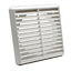 Kair White Louvred Grille 183mm External Dimension Wall Ducting Air Vent with Round 150mm - 6 inch Rear Spigot