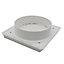 Kair White Louvred Grille 183mm External Dimension Wall Ducting Air Vent with Round 150mm - 6 inch Rear Spigot