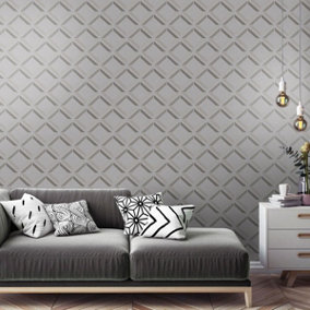 Kaleidoscope Lana Geo Wallpaper Grey Holden 90593