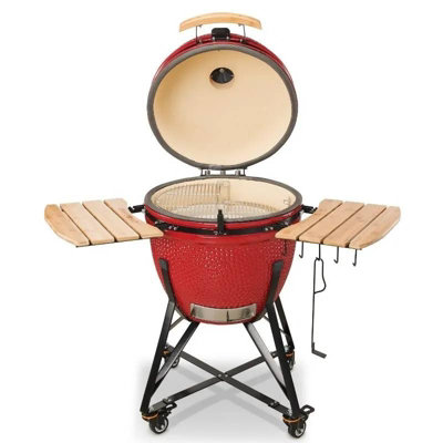 Kamado Bono Grande Ceramic Grill 23 inch in Red Colour Charcoal Grill & Barbecue - 4