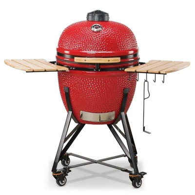Kamado Bono Grande Ceramic Grill 23 inch in Red Colour Charcoal Grill & Barbecue - 5
