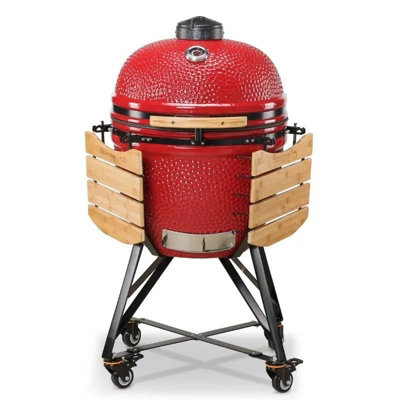 Kamado Bono Grande Ceramic Grill 23 inch in Red Colour Charcoal Grill & Barbecue - 6