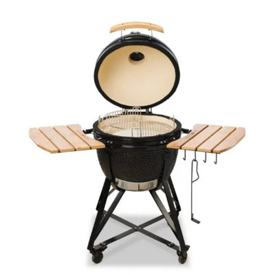 Kamado Bono Media 20'' Ceramic BBQ Grill in Black Colour - 3