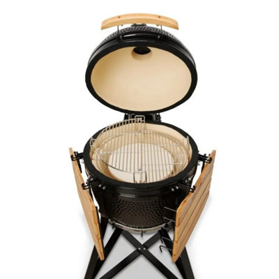 Kamado Bono Media 20'' Ceramic BBQ Grill in Black Colour - 5