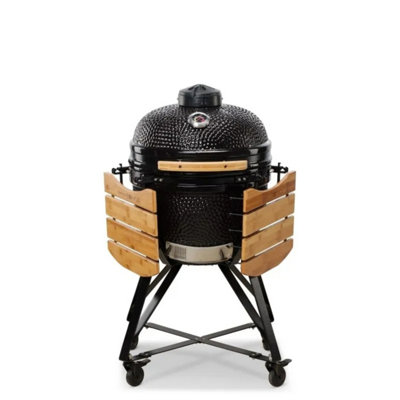 Kamado Bono Media 20'' Ceramic BBQ Grill in Black Colour - 6