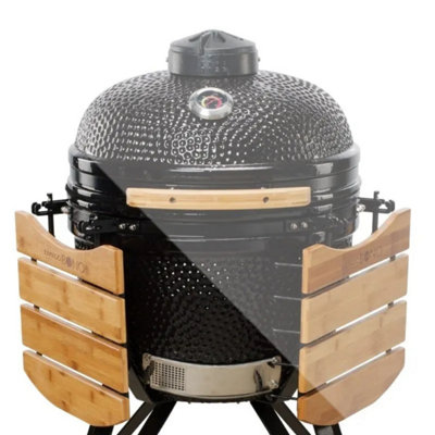 Kamado Bono Media 20'' Ceramic BBQ Grill in Black Colour - 7