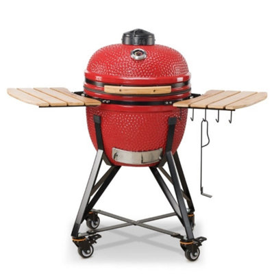 Kamado Bono Media 20'' Ceramic BBQ Grill in Red Colour