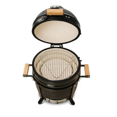 Kamado Bono Minimo 15'' Ceramic BBQ Grill in Black Colour