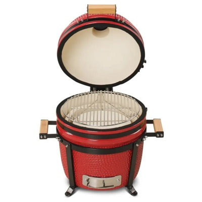 Kamado Bono Minimo 15'' Ceramic BBQ Grill in Red Colour - 4