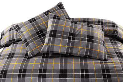 GANT Flannel Check Single Duvet Deep Blue 155X220 - Kuschelige Bettwäsche Aus ägyptischer Baumwolle