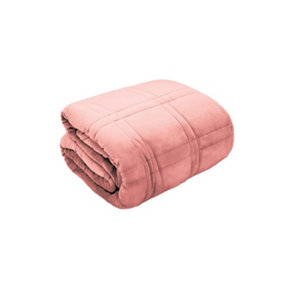 Kampala Hill Velour Weighted Velvet Blanket Sleep Therapy Blush Pink 125 x 150cm