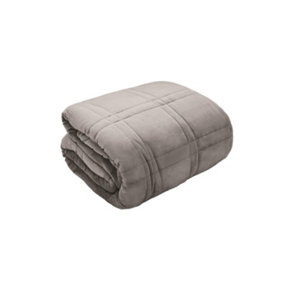 Kampala Hill Velour Weighted Velvet Blanket Sleep Therapy Silver 125 x 150cm