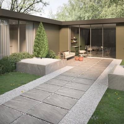 Kandla grey 60x90 20mm porcelain paver. Pack of 40 with coverage of 21.6 sqr mtrs.