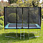 Kanga 7x10FT or 305cm x 213cm Rectangular Trampoline with Green Coloured Padding, Safety Net Enclosure and Ladder