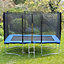 Kanga 8x12FT or 366cm x 244cm Rectangular Trampoline with Blue Coloured Padding, Safety Net Enclosure and Ladder