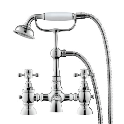 Kano Traditional Classic Chrome Bathroom Basin And Bath Shower Mixer Tap Set - 8