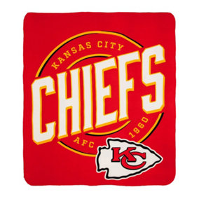 Kansas City Chiefs Fleece Crest Throw Red/Gold/White (One Size)