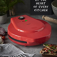 KAPPLICO Pizza Oven/Pizza Maker - 1400W in Red, Low/High Slow Cook With Auto Keep Warm, 12-inch / 30cm, 2 Year Warranty