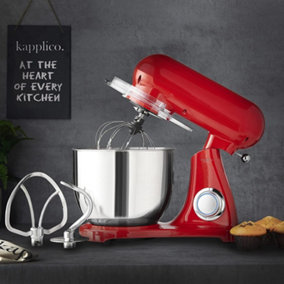 Kapplico Red Powerful 2200W Electric Food Stand Mixer Large 7L Bowl, 3 Attachments included - Dough Hook, Whisk and Egg Beater