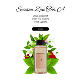 Kapplico Season Zen Tea Diffuser Oil 200ml - Tranquil Aromatherapy Essential Oil Blend for Relaxing Ambiance