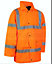 Kapton Hi Vis High Visibility Waterproof Parka Coat Work Safety Security Workwear, Orange, M
