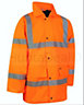 Kapton Hi Vis High Visibility Waterproof Parka Coat Work Safety Security Workwear, Orange, XL