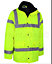 Kapton Hi Vis High Visibility Waterproof Parka Coat Work Safety Security Workwear, Yellow, XL