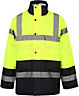 Kapton Hi Vis High Visibility Waterproof Two Tone Parka Coat Work Safety Security Workwear, Yellow Navy, 5XL