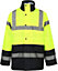 Kapton Hi Vis High Visibility Waterproof Two Tone Parka Coat Work Safety Security Workwear, Yellow Navy, L