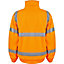Kapton Hi Viz VIS High Visibility Bomber Contractor Padded Jacket Work Safety Security Workwear, Orange, 5XL