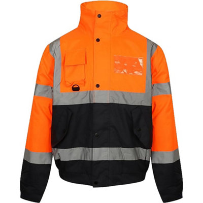 Kapton Hi Viz VIS High Visibility Bomber Contractor Padded Jacket Work ...