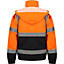 Kapton Hi Viz VIS High Visibility Bomber Contractor Padded Jacket Work Safety Security Workwear, Orange Navy, 5XL