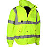 Kapton Hi Viz VIS High Visibility Bomber Contractor Padded Jacket Work Safety Security Workwear, Yellow, 4XL